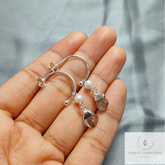 Rough Herkimer Earrings, Electroplated Earrings, Healing Crystal Earrings, Silver Plated Earrings, Raw Gemstone Earrings, Boho Gift For Her